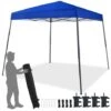 Yaheetech Gazebo Da Giardino 3x3 M Tenda A Una Spinta Con Borsa Sacchi Di Sabbia Per Patio/Veranda/Viaggio/Campeggio Blu
