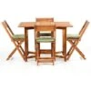 Set Tavolo E Sedie Da Giardino In Legno Di Acacia Richiudibile 4 Sedie Vittoria