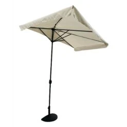Mezzo Ombrellone A Parete Da Giardino Rettangolare 230 Cm Alluminio Con Base (99978)