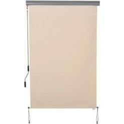 Outsunny Tenda Avvolgibile Parasole Con Manovella, Installazione A Muro O Soffitto, 120x200cm, Beige