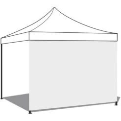 Telo Laterale Per Gazebo Da Giardino. Telo Di Ricambio In PVC Con Velcro. Colore Bianco 300X200H Cm