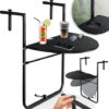 KESSER® Tavolo Sospeso Per Balcone Pieghevole Tavolo Per Balcone Da Appendere Tavolo Sospeso Per Balcone, Tavolo Pieghevole Regolabile In Altezza In 3 Fasi Ringhiera Per Balcone Resistente Alle Intemp