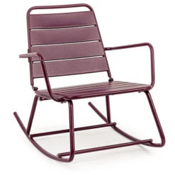 Poltrona Sedia A Dondolo Da Esterno Lillian Metallo Arredo Giardino Bizzotto - Colore: Bordeaux