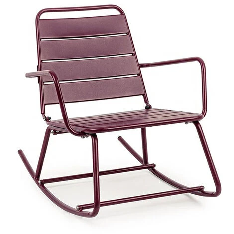 Poltrona Sedia A Dondolo Da Esterno Lillian Metallo Arredo Giardino Bizzotto - Colore: Bordeaux