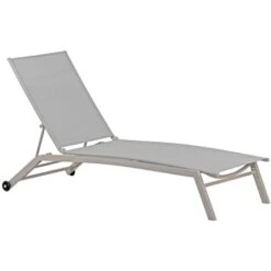 Lettino Da Giardino Con Ruote Oasi Ecrù