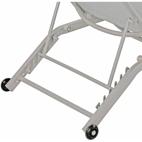 Lettino Da Giardino Con Ruote Oasi Ecrù - immagine 5