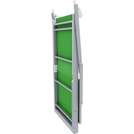 Lettino Verde Prendisole Pieghevole Professionale In Alluminio E Tessuto Textilene Tettuccio Orientabile Tettino Parasole Sdraio Prendi Sole Mare Spiaggia Piscina Giardino 182 X 60 X 38 Cm - immagine 5