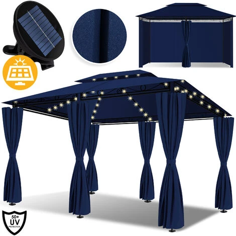 KESSER® - Padiglione 3x4m Comprese Pareti Laterali Con Cerniere, Tendone Per Feste Quadrato Tenda Per Feste Tenda Da Giardino Gazebo Tenda Da Giardino Di Lusso Padiglione Da Giardino Navyblau (de)