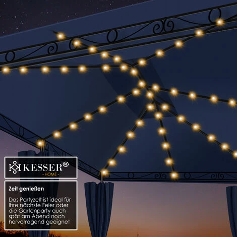 KESSER® - Padiglione 3x4m Comprese Pareti Laterali Con Cerniere, Tendone Per Feste Quadrato Tenda Per Feste Tenda Da Giardino Gazebo Tenda Da Giardino Di Lusso Padiglione Da Giardino Navyblau (de) - immagine 4