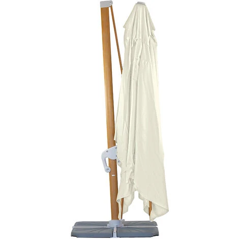 Ombrellone Da Giardino Con Braccio Laterale Roma Wood 3x4 Metri Beige - immagine 5