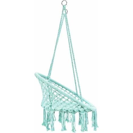 GIANTEX Altalena In Rete, Sedia Sospesa, Poltrona Appesa, Altalena In Corda Intrecciata, Per Interno E Esterno, Capacità Fino A 150 Kg,verde Chiaro - immagine 4
