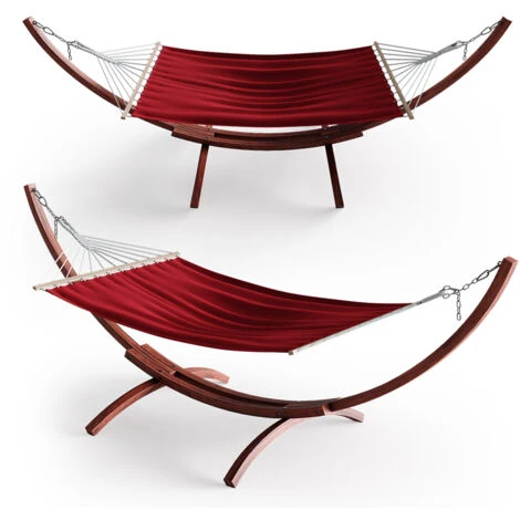 Struttura Per Amaca XXL 350 Cm Con Amaca Rosso VitaliSpa - immagine 4