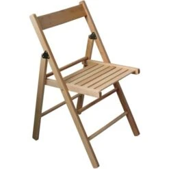 Sedia Pieghevole Salvaspazio In Legno Naturale Da Esterno