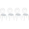 Lotto Di 4 Sedie In Metallo Effetto Ferro Battuto GUERMANTES - Bianco