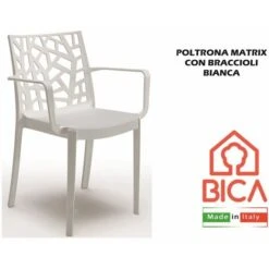 POLTRONA MATRIX CON BRACCIOLI BIANCA
