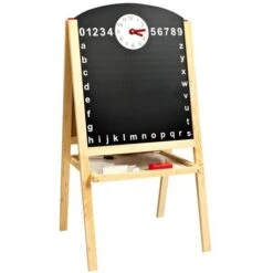 Lavagna Per Bambini 2 In 1 In Legno Con Le Lettere Magnetiche