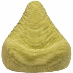 Loft 25 Poltrona A Sacco Per Adulti In Velluto A Coste Con Schienale Alto, Pouf Da Gioco Per Interni, Soggiorno, Lime