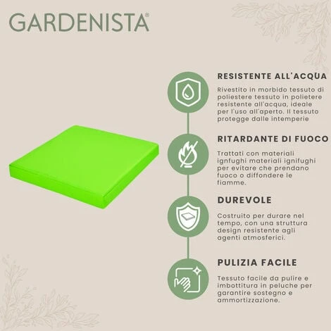 Gardenista Cuscini Per Rattan, Cuscini Di Seduta Resistenti All'acqua Per Mobili Da Esterno In Rattan Con Rivestimento Rimovibile Facile Da Pulire 4 Pezzi, Lime - immagine 4