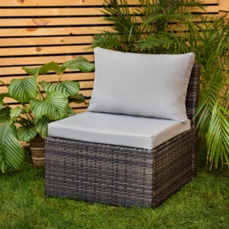Gardenista Cuscini Per Rattan, Cuscini Di Seduta Resistenti All'acqua Per Rattan Con Rivestimento Sfoderabile Facile Da Pulire (56x52x6) Cm, Grigio - immagine 4