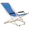 Sedia Modello Katia Sdraio In Acciaio Tubolare Colore Blu Per Arredo Giardino Pieghevole Con Cuscino Misure Cm 97x57x87h