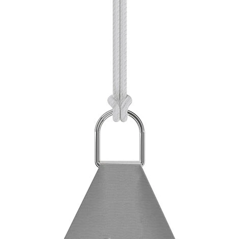 Vela Ombreggiante Triangolare Parasole Tenda Da Sole 180 Gr/m² Traspirante Anti UV Impermeabile Resistente Esterno Giardino Piscina Funi Ancoraggio Occhielli In Acciaio (3 X 3 X 3 M, Grigio) - immagine 4