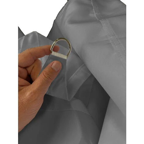 Vela Ombreggiante Triangolare Parasole Tenda Da Sole 180 Gr/m² Traspirante Anti UV Impermeabile Resistente Esterno Giardino Piscina Funi Ancoraggio Occhielli In Acciaio (3 X 3 X 3 M, Grigio) - immagine 5