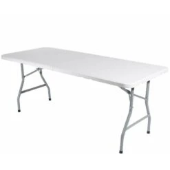 Tavolo Pieghevole Da Catering E Campeggio Richiudibile A Valigetta Con Maniglia -Tavolo 180 X 75 Cm