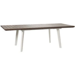 Tavolo Da Esterno Estensibile Harmony Colore Bianco/cappuccino, 162/241x100,5x76,5 Cm - Keter