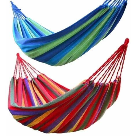 AMACA DA GIARDINO SINGOLA COLORATA SACCA COTONE CAMPEGGIO TENDA TESSUTO 190 X 80 - immagine 2