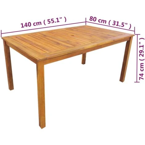 Set Da Pranzo Da Giardino 5 Pz In Legno Massello Di Acacia VidaXL - immagine 3