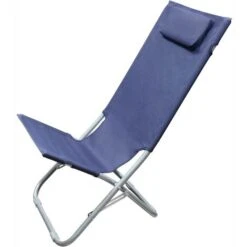 Sedia Sdraio In ACCIAIO PIEGHEVOLE Con POGGIATESTA PAPILLON Colore BLU'