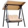Outsunny Dondolo Da Giardino A 2 Posti Con Tetto Regolabile Struttura In Acciaio, 138 X 106 X 174cm
