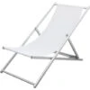 Sedia Sdraio Pieghevole Soverato 5 Posizioni Struttura In Alluminio E Textilene Colore: Bianco