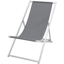 Sedia Sdraio Pieghevole Soverato 5 Posizioni Struttura In Alluminio E Textilene Colore: Grigio