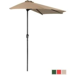 Mezzo Ombrellone Ombrellone Da Giardino 270 X 135 Cm Pentagonale