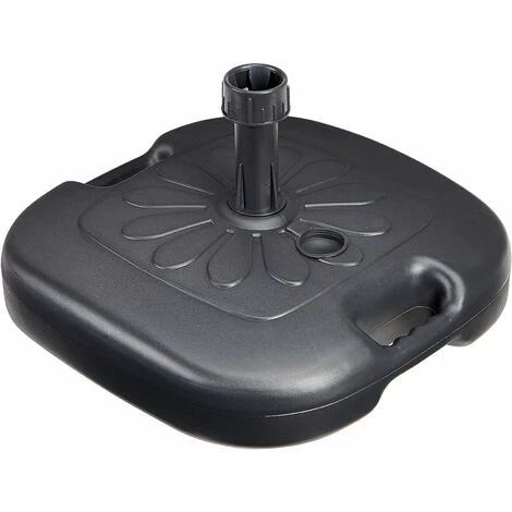Papillon Base In Plastica Per Ombrellone Da Giardino E Mare, Riempibile Con Acqua E Sabbia -Nero