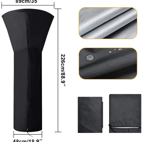 ZOLGINAH 226 85 48 Cm Copertura Del Riscaldatore Del Patio Per Esterni, Copertura Del Riscaldatore Del Patio Impermeabile, Polvere/UV/resistente Alle Intemperie