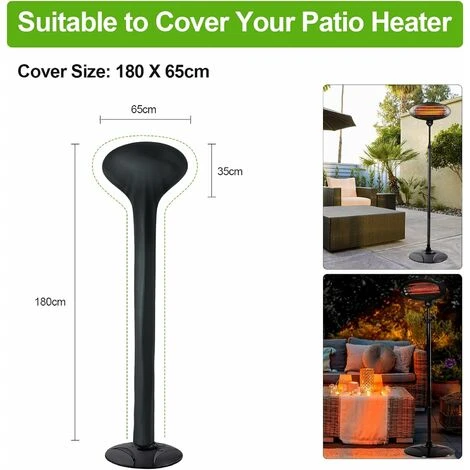 RHAFAYRE Copertura Per Riscaldamento Elettrico Da Esterno - Impermeabile - Tessuto Oxford 420D - Completamente Resistente Alle Intemperie - Con Cerniera E Coulisse Regolabile - Antivento - immagine 2