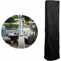 RHAFAYRE Coperture Per Riscaldatore Da Esterno Copertura Per Riscaldatore Da Patio Impermeabile, Antivento Anti-UV, Copertura Per Riscaldatore Da Esterno In Tessuto Oxford Nero (221 X 53 X 61 Cm)