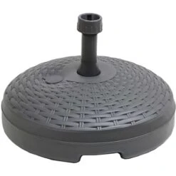 Base Plastica Per Ombrellone Effetto Rattan Colore Antracite
