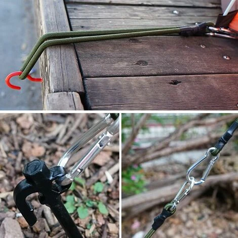 Kit Accessori Per Vela Parasole - 4 Corde Elastiche - Nero - Protezione Solare - Fissaggio - Strumenti Di Montaggio, Superma, Verde, Kueatily - immagine 5