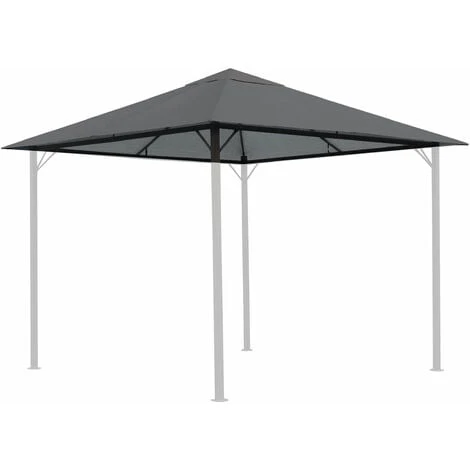 Tetto Di Ricambio Per Gazebo Da Giardino 3x3m 250g/m³ Grigio - immagine 2