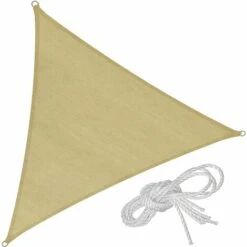 Vela Ombreggiante Triangolare In Polietilene, Beige - Telo Ombreggiante, Ombreggiante, Telo Vela Ombreggiante - 360 X 360 X 360 Cm