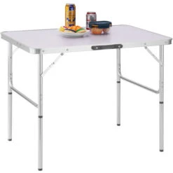 Tavolo Campeggio Picnic Alluminio 90x60x70 Pieghevole Valigetta Piano Formica