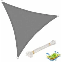 WOLTU Tenda A Vela Parasole Telo Da Sole In Protezione Solare Anti UV Giardino Grigio 3x3x3 M