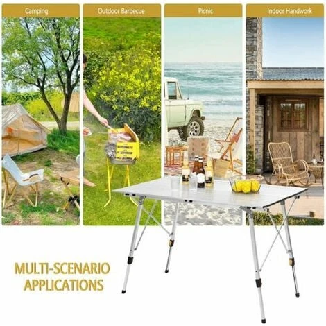 WOLTU Tavolo Da Campeggio Pieghevole Portatile Per Picnic Giardino Altezza Regolabile - immagine 3