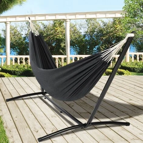 Amaca Con Supporto In Metallo E Tela Grigio Antracite