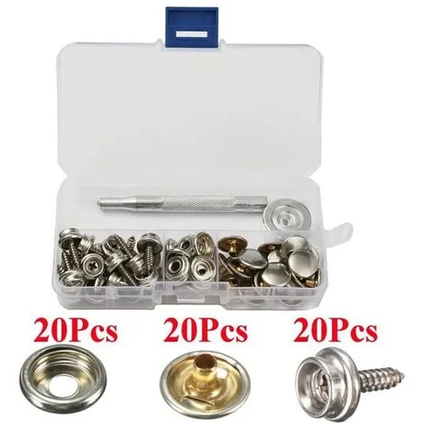 None Bottone A Pressione Presa Vite Chiodo Tela Fissaggio Tendalino Barca 60 Pezzi