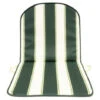 Cuscino Double Rigato Verde Con Schienale E Spessore Di 2 Cm