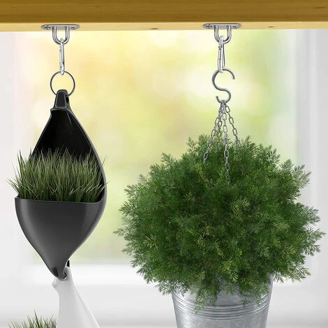 8 Pezzi Piastre Per Occhielli In Acciaio Inox Gancio Da Muro Piastra Con Occhiello M5 Con Viti Per Amaca Yoga Parasole - immagine 4